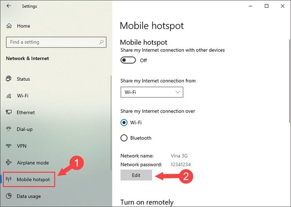2. Phát wifi trên Windows 10 thông qua USB Wifi