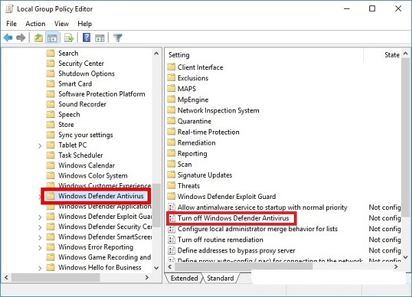 2. Tắt/bật Windows Defender trong Windows 10 bằng Registry