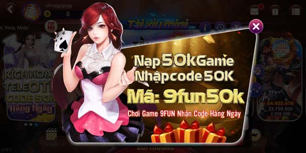  9Fun Club – Chơi Game Hàng Ngày – Tặng Ngay Code 50k 