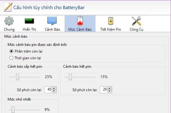 Cách cài đặt thông báo hết pin cho Laptop Windows 7/8.1/10
