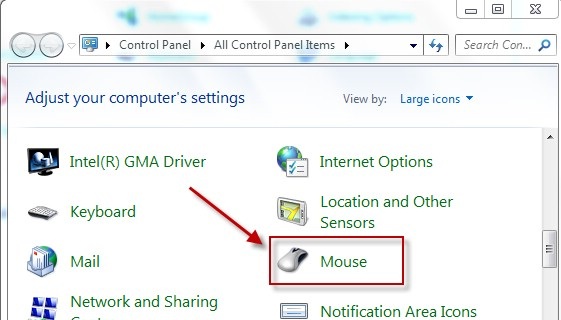 Cách chỉnh tốc độ chuột Windows 7 cho máy tính laptop