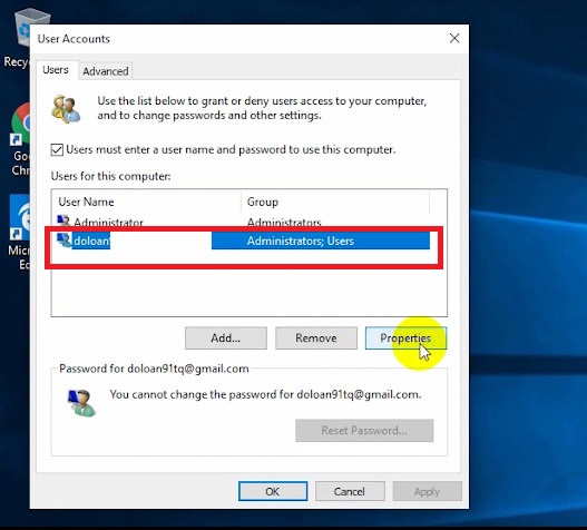 Cách đổi tên thư mục User trong Windows 10