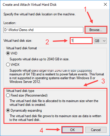 Cách tạo ổ đĩa ảo (Virtual Hard Disk) trên Windows 10