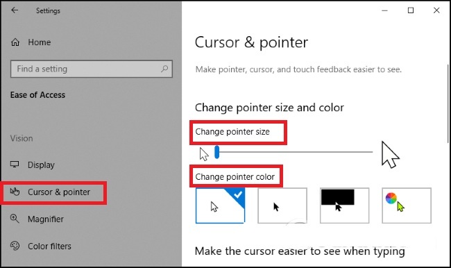 Cách thay đổi màu và kích thước con trỏ chuột trên Windows 10