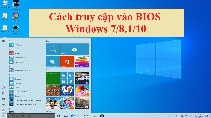 Cách vào BIOS trên Windows 10/8.1/7 dễ dàng