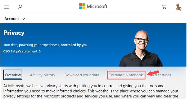 Cách xóa lịch sử tìm kiếm của Cortana trong Windows 10