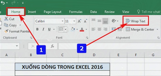 Cách xuống dòng trong Excel 2013, 2010 & 2007