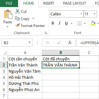 Chuyển chữ thường thành chữ hoa trong Word, Excel