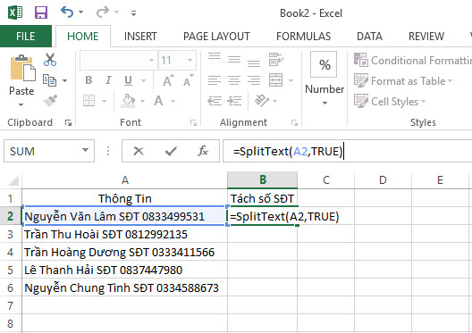 Hàm tách số trong Excel - Cách tách số ra khỏi chuỗi ký tự trong Excel