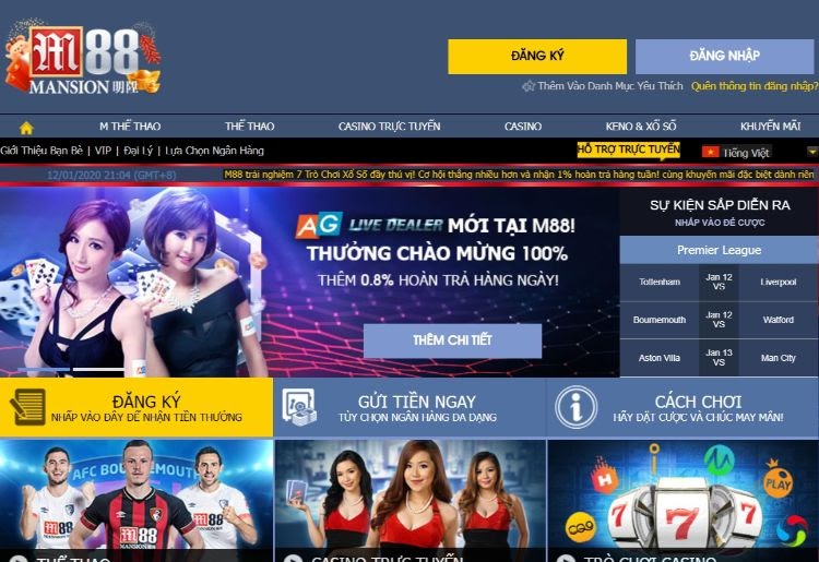 M88 –  web cá cược bóng đá hàng đầu Châu Á