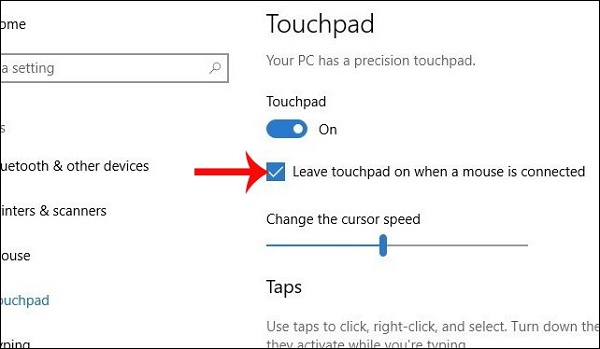 Tổng hợp những thao tác Touchpad trên Windows 10, Cách chỉnh Touchpad