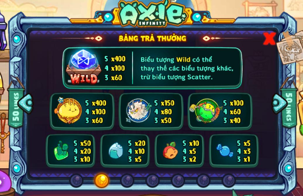 hững biểu tượng của game nổ hũ Axie Infinity